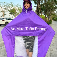 Áo mưa cánh dơi 1 đầu (81-1G) có kính chất liệu vải dù vân tổ ong cao cấp chống thấm mưa tốt (Tuấn Phong)