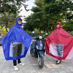 Áo mưa cánh dơi 1 đầu (81-1G) có kính chất liệu vải dù vân tổ ong cao cấp chống thấm mưa tốt (Tuấn Phong)