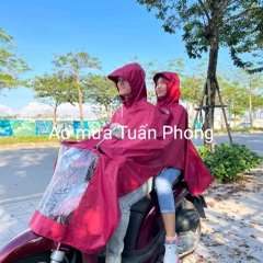 Áo mưa cánh dơi 2 đầu (81-2G) có kính chất liệu vải dù vân tổ ong cao cấp chống thấm mưa tốt (Tuấn Phong)