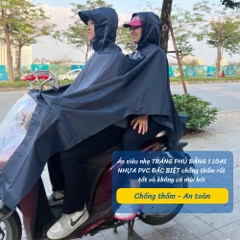 Áo mưa cánh dơi 2 đầu (81-2G) có kính chất liệu vải dù vân tổ ong cao cấp chống thấm mưa tốt (Tuấn Phong)