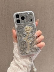 Ốp Lưng iPhone Hoa Hồng Ánh Kim Lấp Lánh Luxury