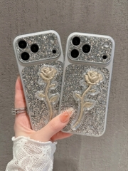 Ốp Lưng iPhone Hoa Hồng Ánh Kim Lấp Lánh Luxury