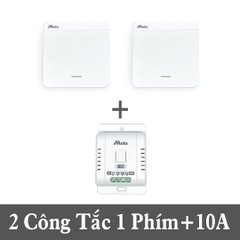 Bộ công tắc điều khiển không dây từ xa (2 công tắc 1 phím + 1 thu 10A)