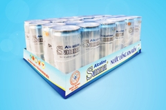 Nước uống ion kiềm Sanna đóng lon khay 24 lon