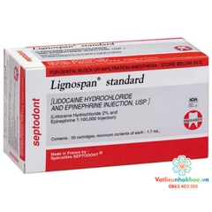 Tê Pháp đỏ - Tê Lignospan Standard 2% - Septodont (Hộp 50 ống)