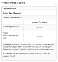 TUDCA + NAC hỗ trợ bảo vệ gan hủ 90 viên
