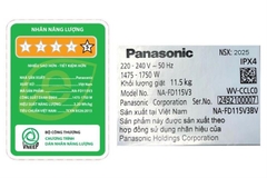Máy giặt Panasonic Inverter 11.5 Kg NA-FD115V3BV
