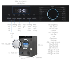 Máy sấy thông hơi Aqua 9 kg AQH-V901K(PS)