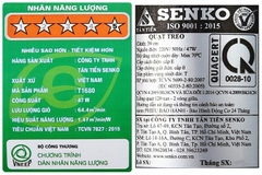Quạt treo tường Senko 3 cánh T1680 47W