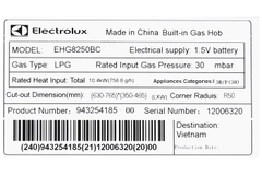 Bếp gas âm Electrolux EHG8250BC