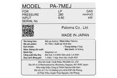 Bếp ga đôi Paloma PA-7MEJ