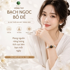 Vòng Tay Bạch Ngọc Bồ Đề Phối Đá Mặt Trăng Xám