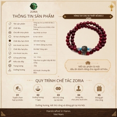 Vòng tay chu sa thiết kế đeo 2 vòng