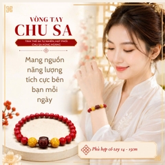 VÒNG TAY CHU SA TINH THỂ SA PHỐI CHU SA HÙNG HOÀNG