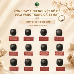 Vòng Tay Tinh Nguyệt Bồ Đề Vàng Trứng Gà 42 Hạt