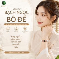 Vòng tay bạch ngọc bồ đề 20 hạt phối đá nam hồng mã não