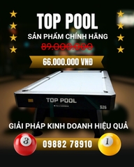 Bàn bida lỗ TOP POOL LUXURY + Giải pháp kinh doanh TUẤN TOP TN