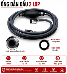 Dây bo bóp xăng cho Thùng Xăng Cano 12L/ 24L , Có Đầu Bóp Van 1 Chiều, Bằng Cao Su, Phi 12mm, Nặng 460g, Loại Tốt