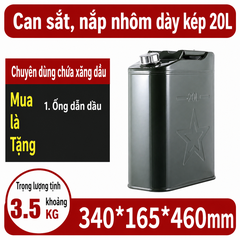 Thùng Xăng Dự Phòng Sắt 20L ( Dáng Đứng), Mã BS-LSL-20 – Thép Dày 0.8mm, Dung Tích Lớn Cho Tàu Thuyền, Cano, Nhà Xưởng
