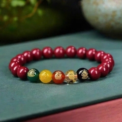 H7-010 Vòng chu sa Ngũ Lộ Thần Tài
