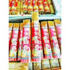 B8 008 Nhang tài lộc cuộn số 6 tàn vàng ánh kim, tàn trắng