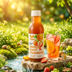 Syrup Cam Đào Dâu - Orange Peach Strawberry Syrup Taria (650 ml)