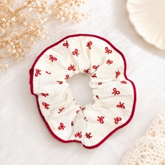 Dây Buộc Tóc Scrunchies Phối Ren Nơ Ruy Băng Phong Cách Tiểu Thư Vintage