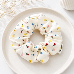 Dây Buộc Tóc Scrunchies Phối Ren Nơ Ruy Băng Phong Cách Tiểu Thư Vintage