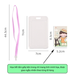 Dây Đeo Thẻ Học Sinh Trong Suốt Kawaii - Vỏ Bọc Thẻ Sinh Viên, CCCD Hoạt Hình Dễ Thương