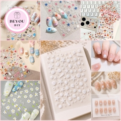 Sticker In Nổi 3D Dán Móng Tay, Điện Thoại, Sổ Tay, Sticker PVC Chống Nước Nhiều Mẫu