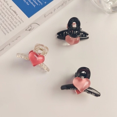 Kẹp Tóc Trái Tim Hàn Quốc, Kẹp Càng Cua Mini Dễ Thương Phối Màu Trong Suốt