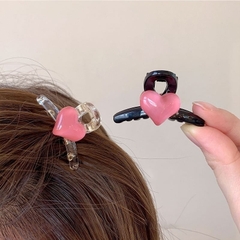 Kẹp Tóc Trái Tim Hàn Quốc, Kẹp Càng Cua Mini Dễ Thương Phối Màu Trong Suốt