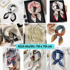 Khăn Lụa Vuông, Khăn Choàng Cổ, Quàng Tóc, Buộc Túi Thời Trang Hàn Quốc