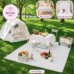 Khăn Trải Bàn Caro, Thảm Picnic Nhựa PVC Chống Thấm Mỏng Nhẹ, Khăn Trải Dã Ngoại, Phông Nền Chụp Ảnh