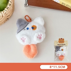 Móc Khóa Mèo Đuôi Dài Cute Lông Mềm, Thú Bông Mini Treo Cặp Túi Xách Balo Dễ Thương BEYOU DIY