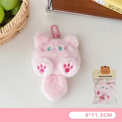 Móc Khóa Mèo Đuôi Dài Cute Lông Mềm, Thú Bông Mini Treo Cặp Túi Xách Balo Dễ Thương BEYOU DIY