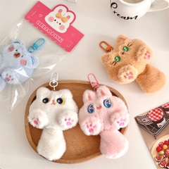 Móc Khóa Mèo Đuôi Dài Cute Lông Mềm, Thú Bông Mini Treo Cặp Túi Xách Balo Dễ Thương BEYOU DIY