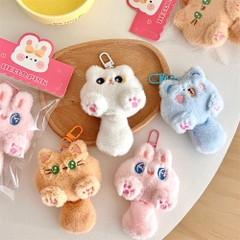 Móc Khóa Mèo Đuôi Dài Cute Lông Mềm, Thú Bông Mini Treo Cặp Túi Xách Balo Dễ Thương BEYOU DIY