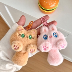 Móc Khóa Mèo Đuôi Dài Cute Lông Mềm, Thú Bông Mini Treo Cặp Túi Xách Balo Dễ Thương BEYOU DIY