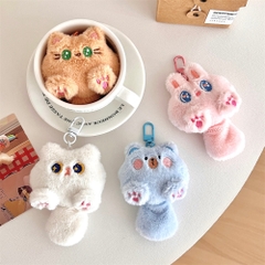 Móc Khóa Mèo Đuôi Dài Cute Lông Mềm, Thú Bông Mini Treo Cặp Túi Xách Balo Dễ Thương BEYOU DIY
