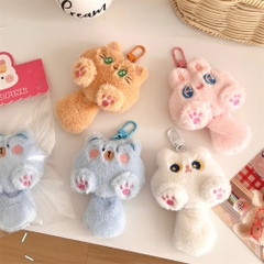 Móc Khóa Mèo Đuôi Dài Cute Lông Mềm, Thú Bông Mini Treo Cặp Túi Xách Balo Dễ Thương BEYOU DIY