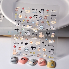 Sticker In Nổi 3D Dán Móng Tay, Điện Thoại, Sổ Tay, Sticker PVC Chống Nước Nhiều Mẫu