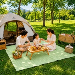 Khăn Trải Bàn Caro, Thảm Picnic Nhựa PVC Chống Thấm Mỏng Nhẹ, Khăn Trải Dã Ngoại, Phông Nền Chụp Ảnh