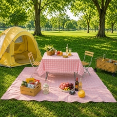 Khăn Trải Bàn Caro, Thảm Picnic Nhựa PVC Chống Thấm Mỏng Nhẹ, Khăn Trải Dã Ngoại, Phông Nền Chụp Ảnh