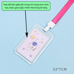 Dây Đeo Thẻ Học Sinh Trong Suốt Kawaii - Vỏ Bọc Thẻ Sinh Viên, CCCD Hoạt Hình Dễ Thương