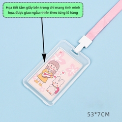Dây Đeo Thẻ Học Sinh Trong Suốt Kawaii - Vỏ Bọc Thẻ Sinh Viên, CCCD Hoạt Hình Dễ Thương