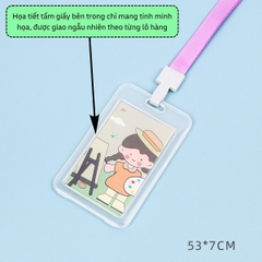 Dây Đeo Thẻ Học Sinh Trong Suốt Kawaii - Vỏ Bọc Thẻ Sinh Viên, CCCD Hoạt Hình Dễ Thương