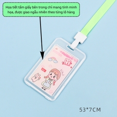Dây Đeo Thẻ Học Sinh Trong Suốt Kawaii - Vỏ Bọc Thẻ Sinh Viên, CCCD Hoạt Hình Dễ Thương