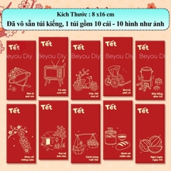 Set 10, 20, 40, 60 Bao Lì Xì Tết 2026, Lì Xì Tết Tuổi Thơ, Bao Lì Xì Đỏ Truyền Thống May Mắn Đầu Năm