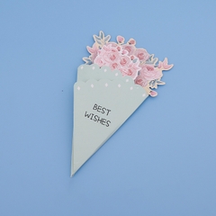 Combo 10 Thiệp Giấy Hình Bó Hoa Trang Trí, Thiệp Viết Lời Nhắn Nhỏ Gọn, Phong Cách Nhẹ Nhàng